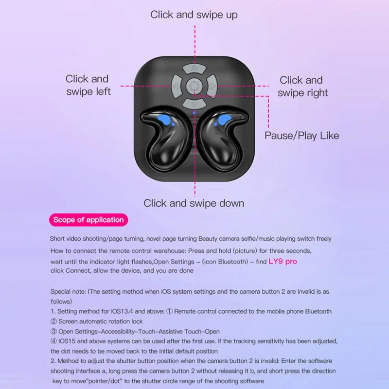 LY9 Mini Ultra Thin Wireless Sleep Earbuds Portable Shark Fin Design Bluetooth-Compatible Earphones with Watch Strap - Purple