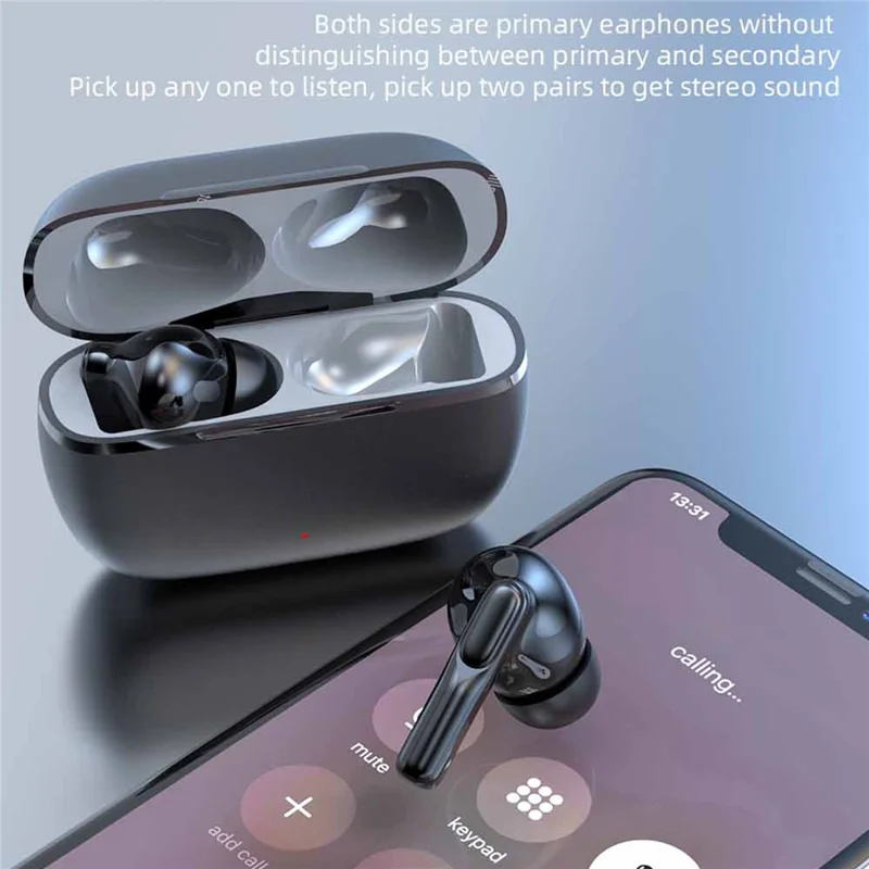MAX50 Drahtloser Bluetooth-kompatibler Kopfhörer mit starkem Bass, aktiver Geräuschunterdrückung, CVC Musik-Gaming-Ohrhörer - Schwarz