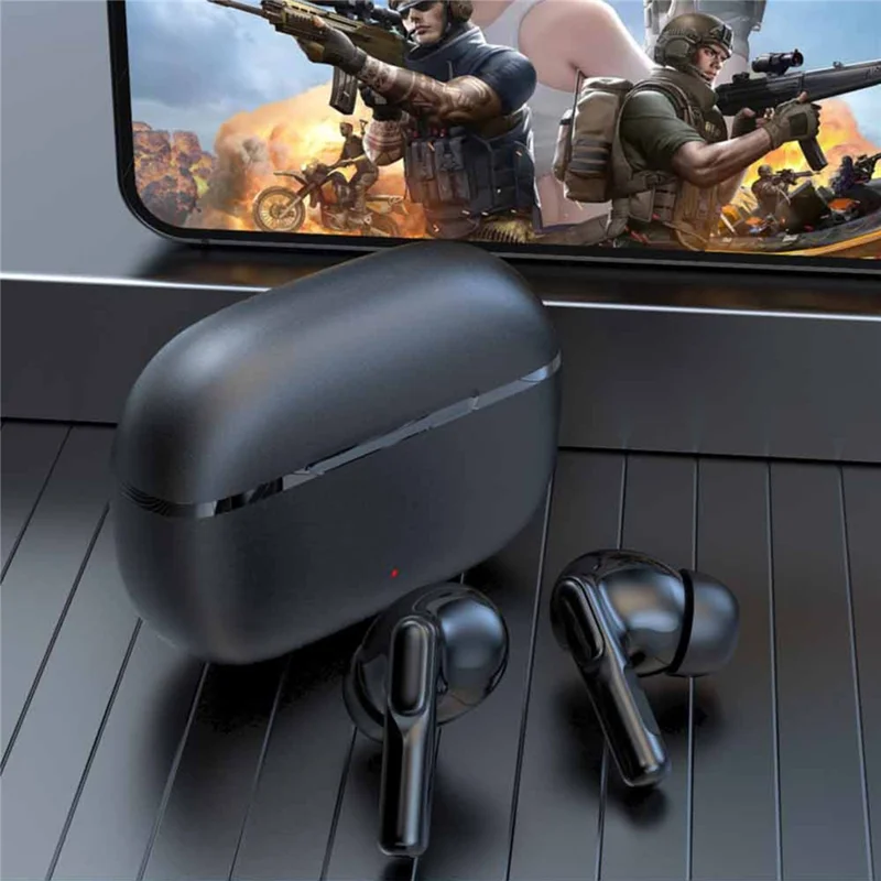 MAX50 Drahtloser Bluetooth-kompatibler Kopfhörer mit starkem Bass, aktiver Geräuschunterdrückung, CVC Musik-Gaming-Ohrhörer - Schwarz