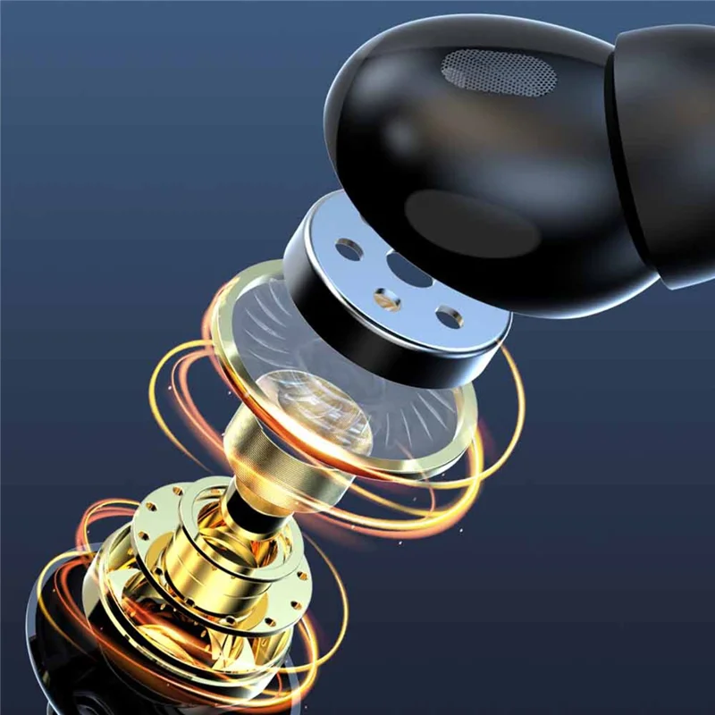 MAX50 Drahtloser Bluetooth-kompatibler Kopfhörer mit starkem Bass, aktiver Geräuschunterdrückung, CVC Musik-Gaming-Ohrhörer - Schwarz
