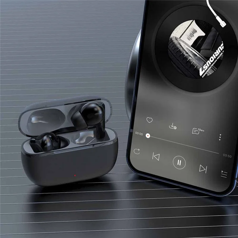 MAX50 Drahtloser Bluetooth-kompatibler Kopfhörer mit starkem Bass, aktiver Geräuschunterdrückung, CVC Musik-Gaming-Ohrhörer - Schwarz