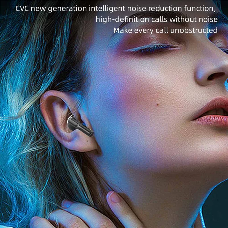 MAX50 Drahtloser Bluetooth-kompatibler Kopfhörer mit starkem Bass, aktiver Geräuschunterdrückung, CVC Musik-Gaming-Ohrhörer - Schwarz