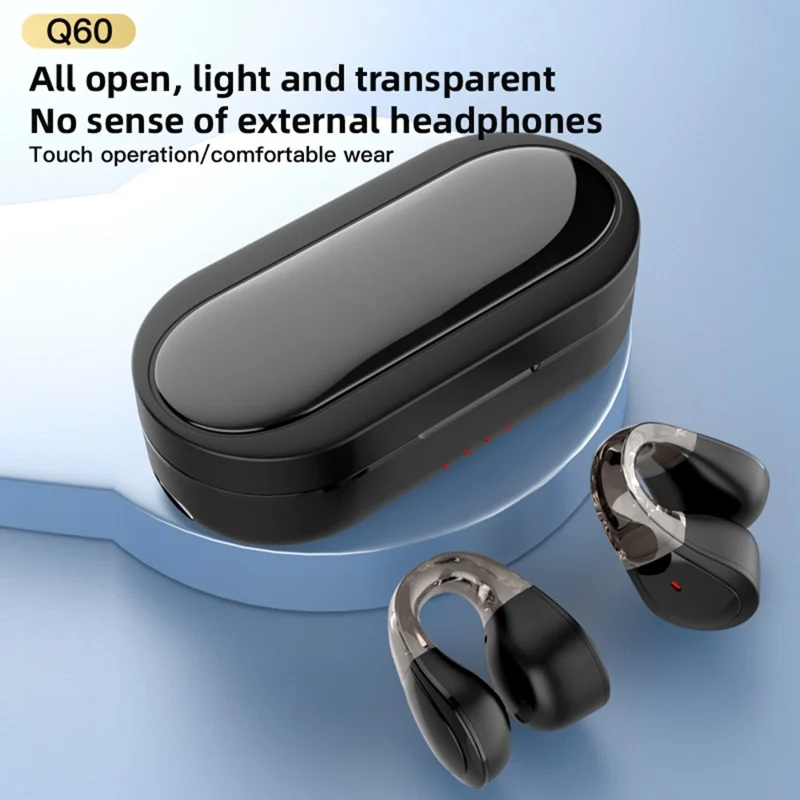 Q60 Kabellose Bluetooth-kompatible Stereo-Kopfhörer Wasserdicht mit Touch-Steuerung Ohrhörer - Schwarz