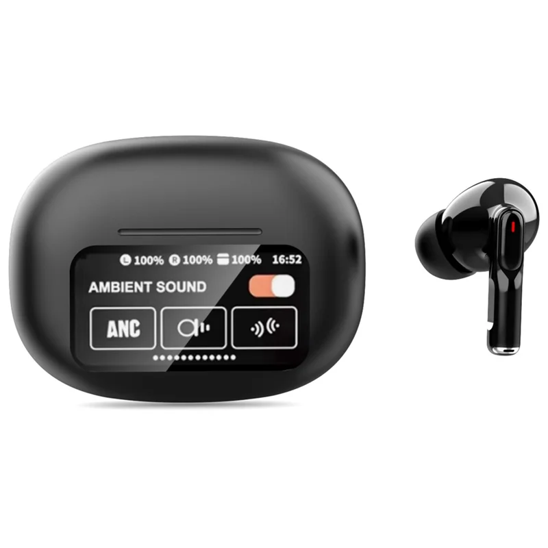 A9 Plus ANC ENC Noise Cancelling Bluetooth-Compatible Earphones Waterproof Wireless Headset - Black