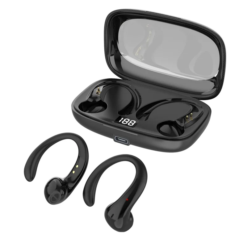 OWS-15 Bluetooth-Compatible Headset Noise Cancelling True Wireless Ear Clip Music Gaming Earphones - Black