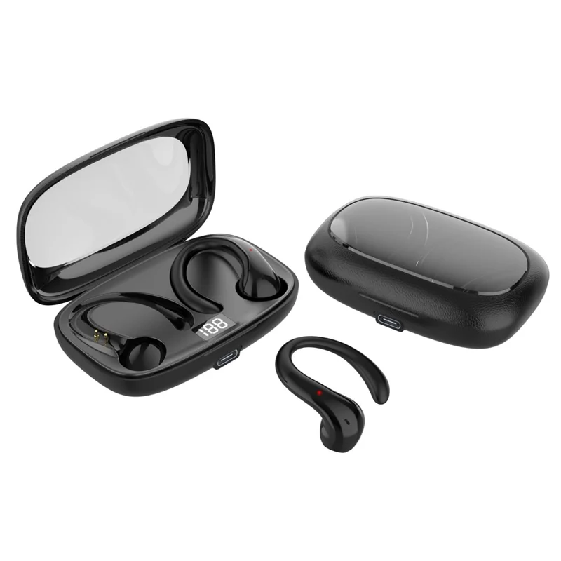 OWS-15 Bluetooth-Compatible Headset Noise Cancelling True Wireless Ear Clip Music Gaming Earphones - Black