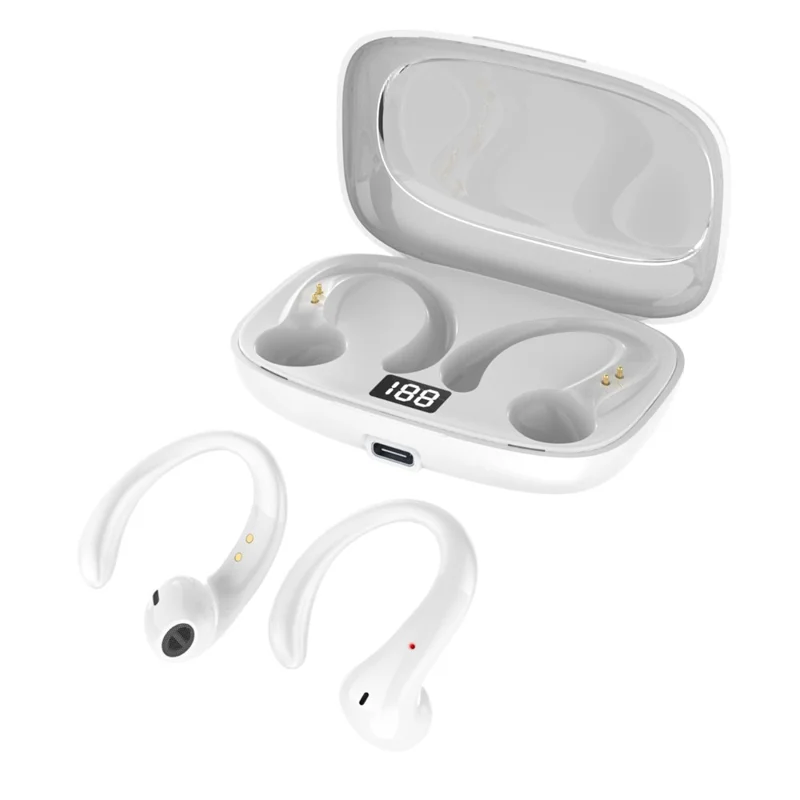 OWS-15 Bluetooth-Compatible Headset Noise Cancelling True Wireless Ear Clip Music Gaming Earphones - White