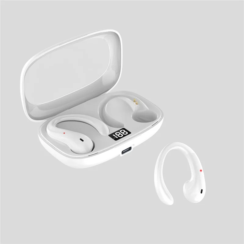 OWS-15 Bluetooth-Compatible Headset Noise Cancelling True Wireless Ear Clip Music Gaming Earphones - White