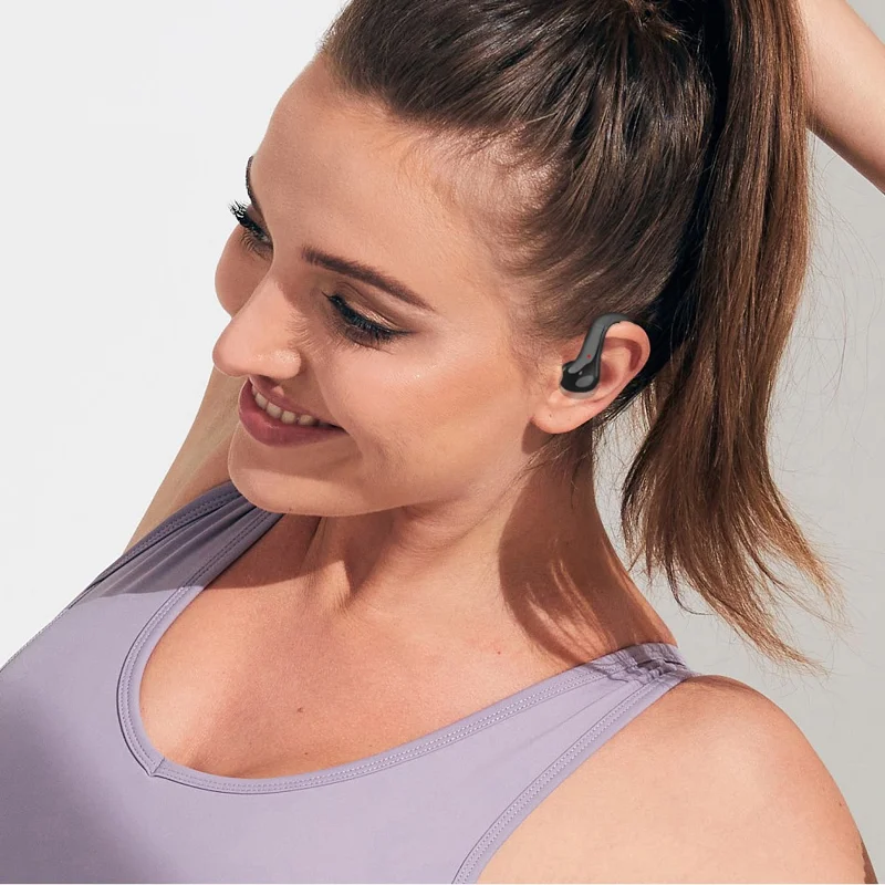 OWS-15 Bluetooth-Compatible Headset Noise Cancelling True Wireless Ear Clip Music Gaming Earphones - White