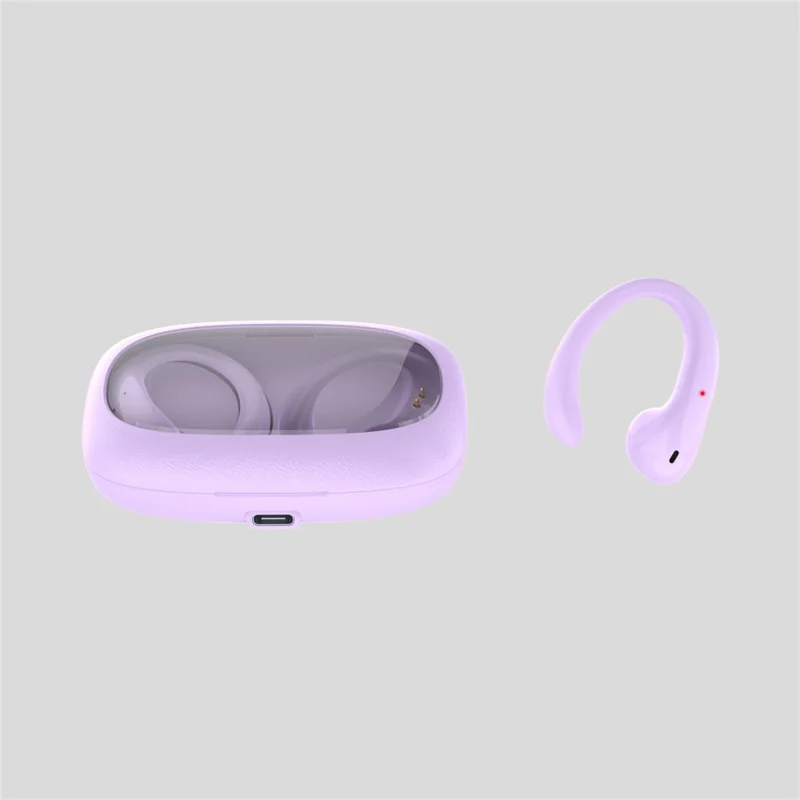 Fone de Ouvido OWS-15 Bluetooth com Cancelamento de Ruído, Sem Fio, Clipe de Orelha para Música e Jogos - Roxo