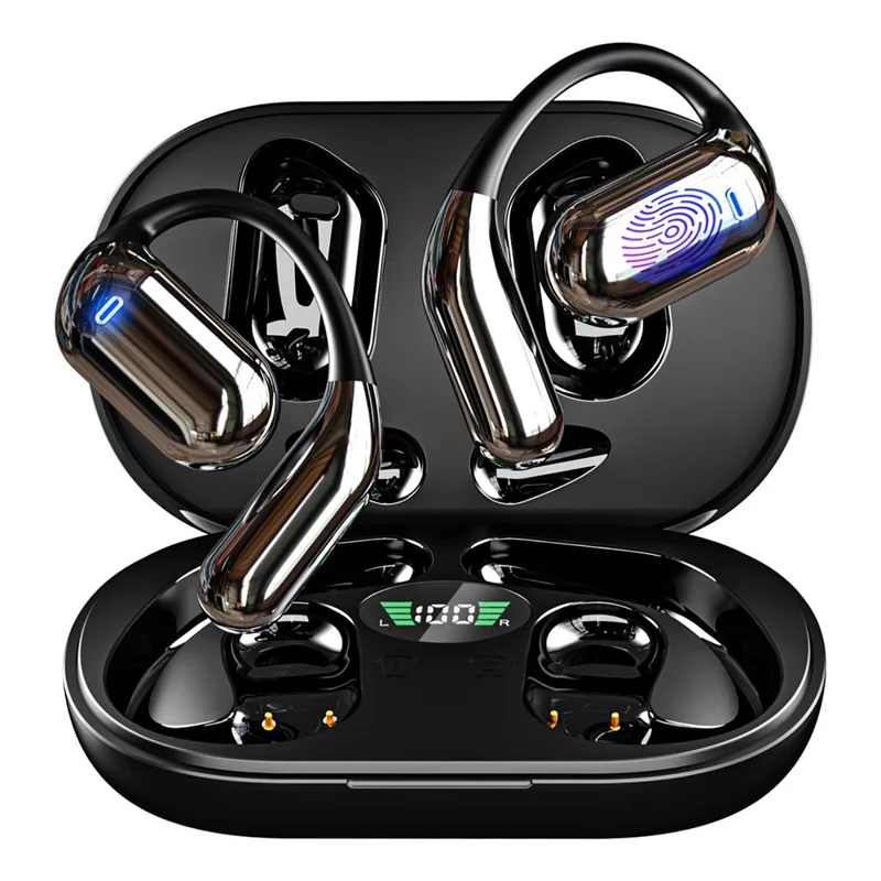 Q16 Auricolari con traduzione AI in 144 lingue OWS Open Ear con controllo touch Bluetooth - Nero