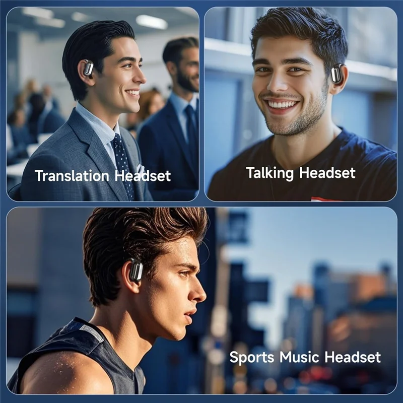 Q16 Auricolari con traduzione AI in 144 lingue OWS Open Ear con controllo touch Bluetooth - Nero