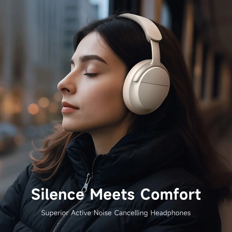 MCDODO HP-142 Superior Active Noise Cancelling Over Ear Headphones Bluetooth-compatible Headset - Beige