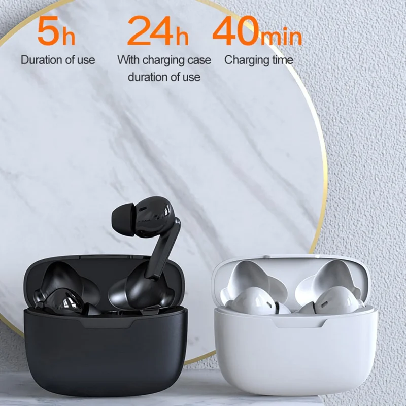 Y113 Smart Voice Translation Earbuds Multi Language Real Time Interpreter In Ear Bluetooth-Compatible Earphones - Black