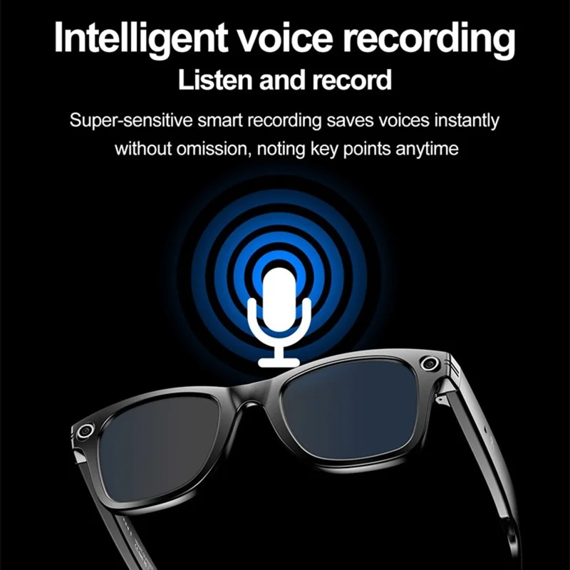 W600 Multifunction AI Smart Glasses HD Video Recording Bluetooth-compatible Music Eyeglasses - Anti Blue Light