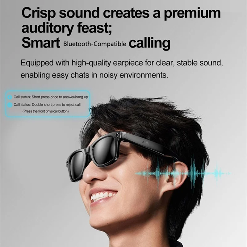 W600 Multifunction AI Smart Glasses HD Video Recording Bluetooth-compatible Music Eyeglasses - Anti Blue Light
