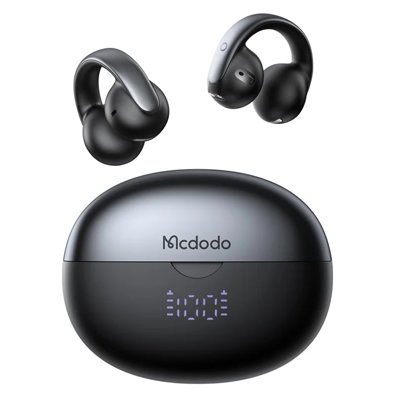MCDODO HP-816 Clip On C Shape Earbuds Bluetooth-compatible Open Ear Headphones with LED Battery Display