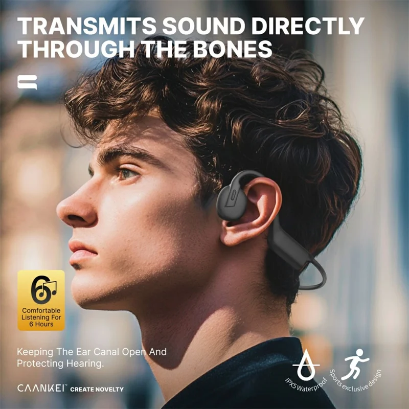 Auriculares KO8 de conducción ósea, inalámbricos para deportes, impermeables