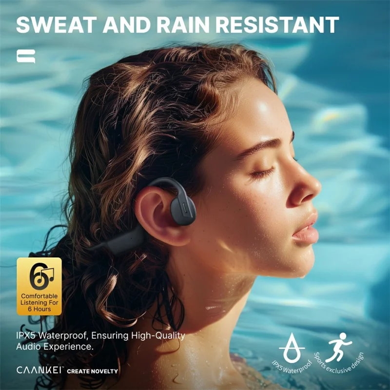 Auriculares KO8 de conducción ósea, inalámbricos para deportes, impermeables