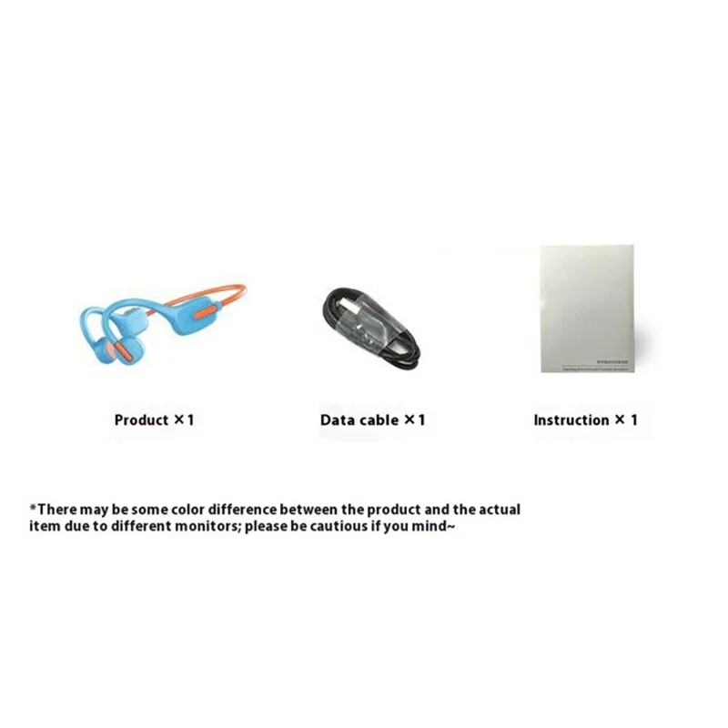 x12 Bone Conduction Wireless Earphones for Kids Waterproof Bluetooth-compatible Headphones Built In 8GB Memory - Blue