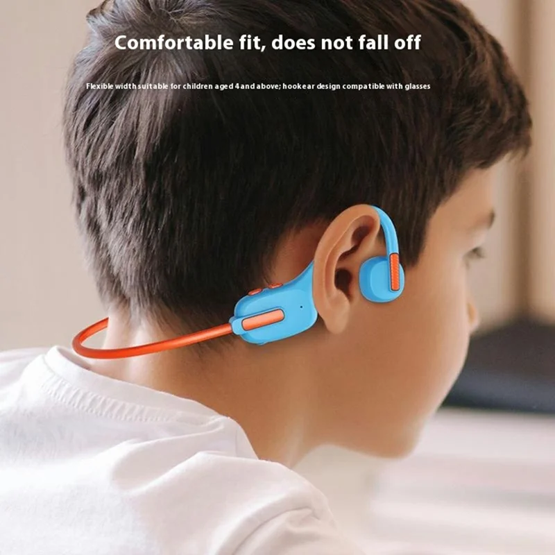 x12 Bone Conduction Wireless Earphones for Kids Waterproof Bluetooth-compatible Headphones Built In 8GB Memory - Pink