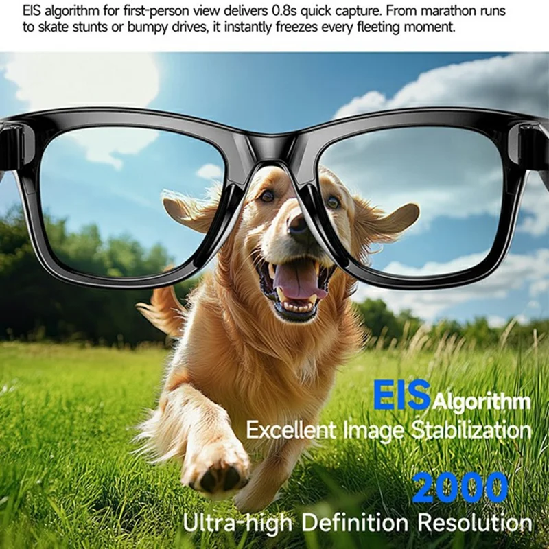 W610 Heycyan App Smart Glasses Photo Video Recording AI Translation 8MP Camera WiFi Bluetooth-Compatible Glasses - Anti Blue Light Lenses