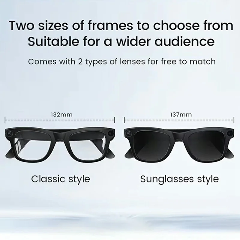 E03 800W Pixel Smart Glasses Photo Video Recording AI Voice Wake ChatGPT Translation Bluetooth-Compatible Glasses
