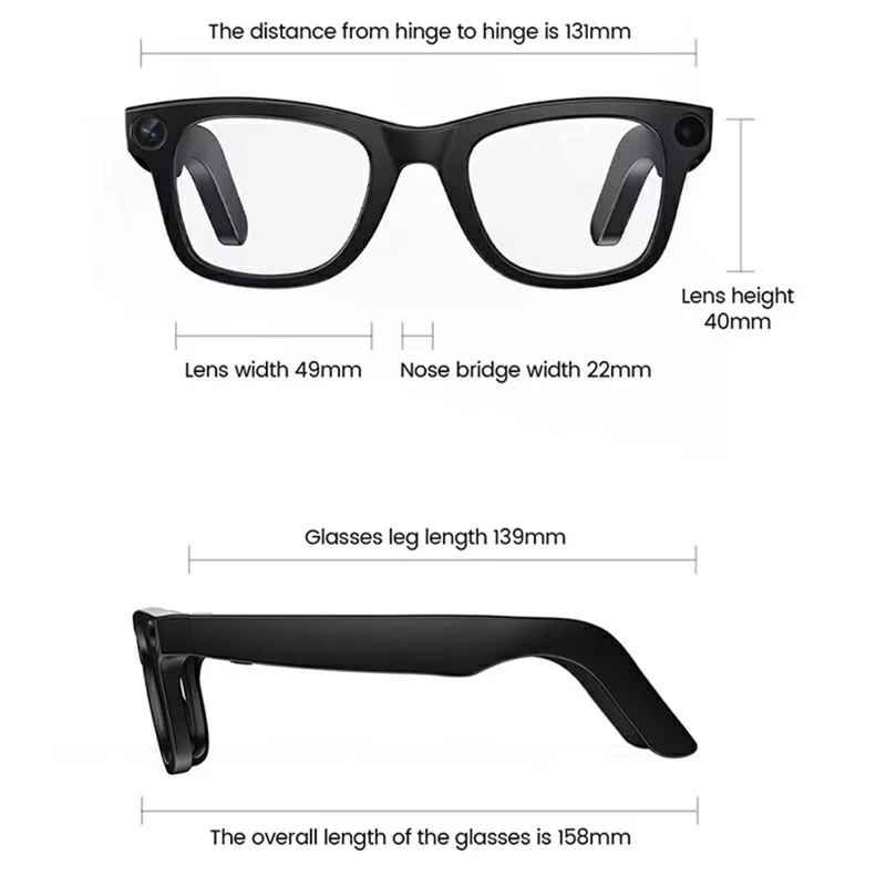 E03 800W Pixel Smart Glasses Photo Video Recording AI Voice Wake ChatGPT Translation Bluetooth-Compatible Glasses