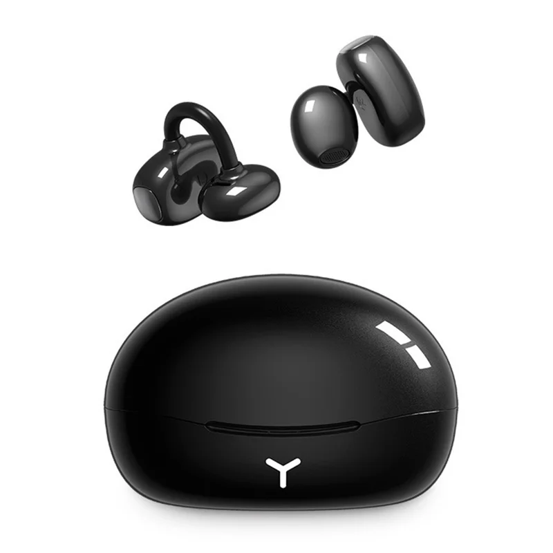 HM22 AI Translation Smart Noise Reduction Touch Control Sports Earbuds Bluetooth-compatible Ear Clip Headphones - Black