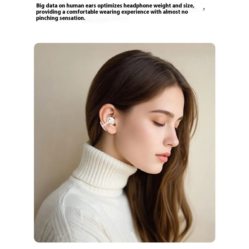 HM22 AI Translation Smart Noise Reduction Touch Control Sports Earbuds Bluetooth-compatible Ear Clip Headphones - Black