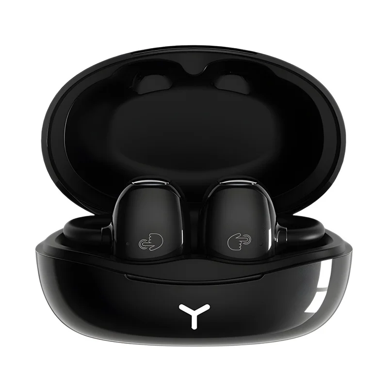 HM22 AI Translation Smart Noise Reduction Touch Control Sports Earbuds Bluetooth-compatible Ear Clip Headphones - Black