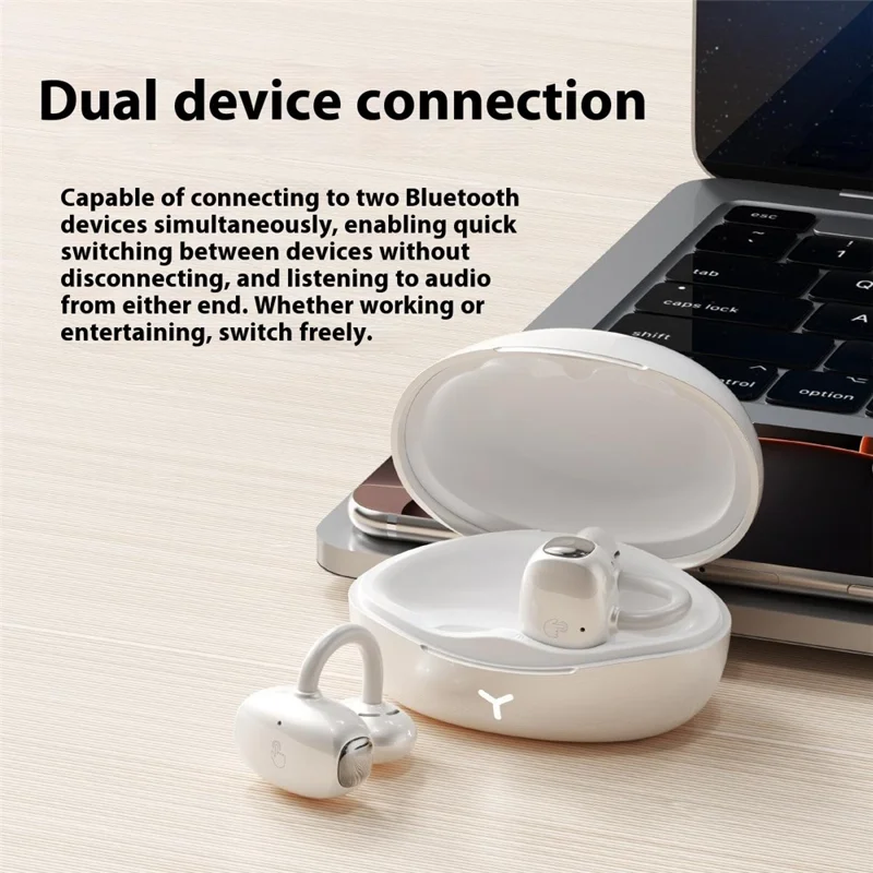 HM22 AI Translation Smart Noise Reduction Touch Control Sports Earbuds Bluetooth-compatible Ear Clip Headphones - Black