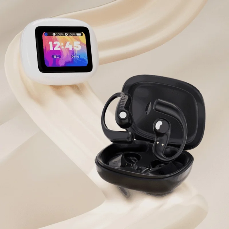 LX90 Auricolari sportivi con aggancio all'orecchio, controllo touch, TWS Bluetooth wireless - Nero