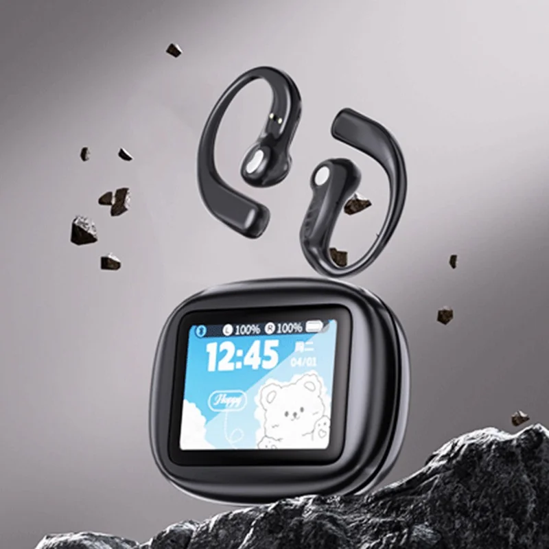 LX90 Auricolari sportivi con aggancio all'orecchio, controllo touch, TWS Bluetooth wireless - Nero