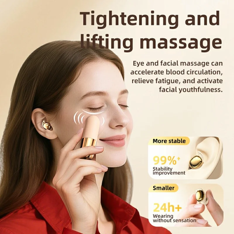S13 Wireless Earbuds Sleep Aid Headset with Massage Function Vibration Mode Noise Cancelling for Relaxation / Stress Relief - White
