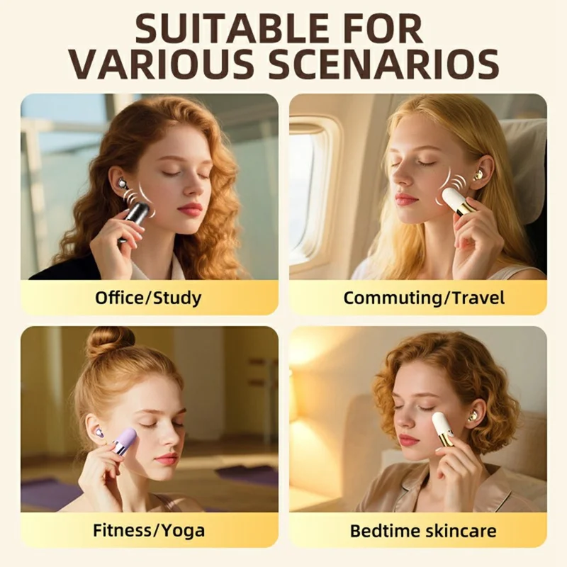 S13 Wireless Earbuds Sleep Aid Headset with Massage Function Vibration Mode Noise Cancelling for Relaxation / Stress Relief - White