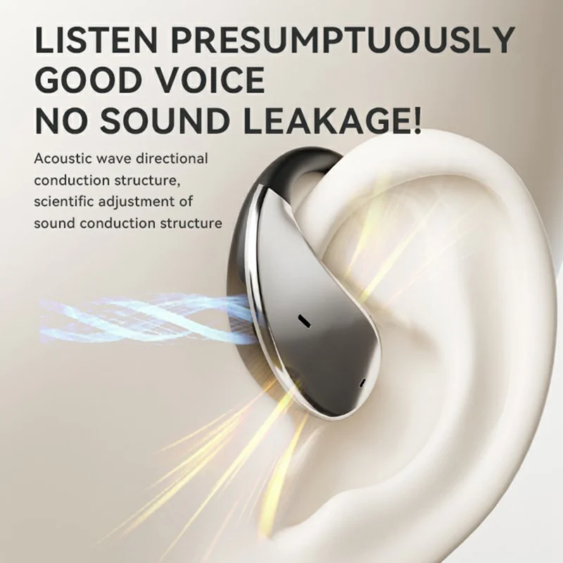 Q39 Pro Bluetooth-Compatible Earphones Support TF Card OWS Earhook Headsets with Color Screen Charging Case - Purple