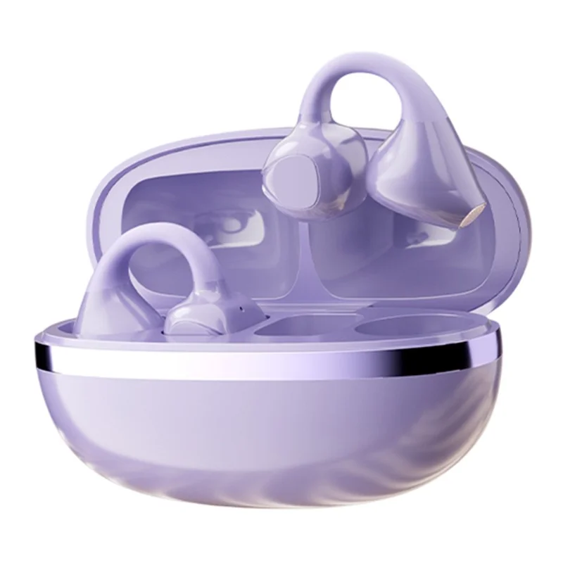 M88 Clip On Wireless Bluetooth-compatible Headphones Stereo Sound IPX4 Sweatproof Sports Earphones - Purple