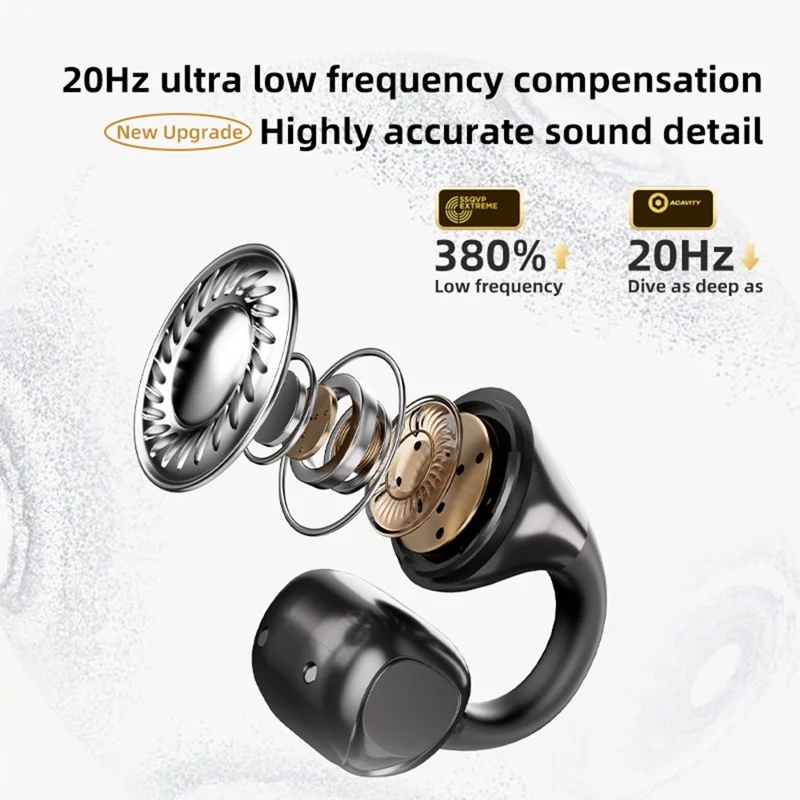 M88 Clip On Wireless Bluetooth-compatible Headphones Stereo Sound IPX4 Sweatproof Sports Earphones - Purple