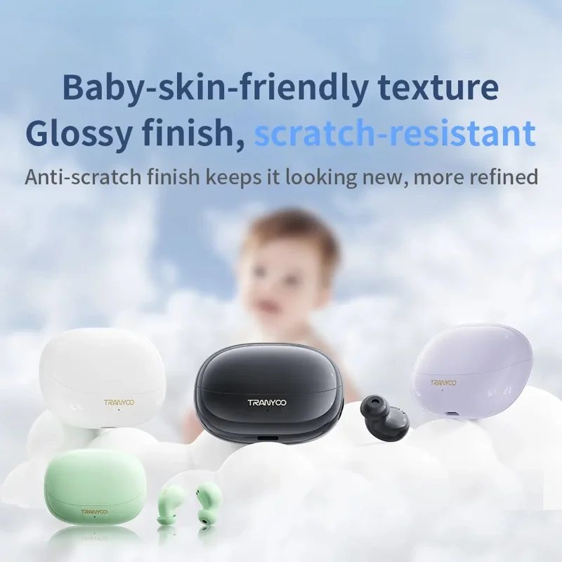 TRANYOO T-M29 Sleeping Mini TWS Bluetooth-Compatible Earbuds Lightweight In-ear Music Earphones - White