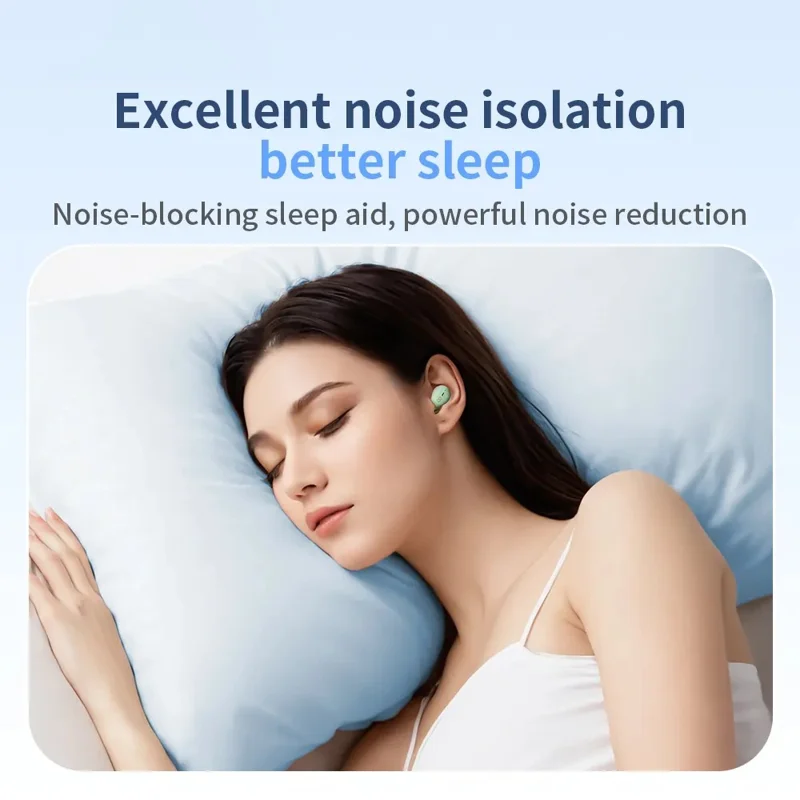 TRANYOO T-M29 Sleeping Mini TWS Bluetooth-Compatible Earbuds Lightweight In-ear Music Earphones - Green