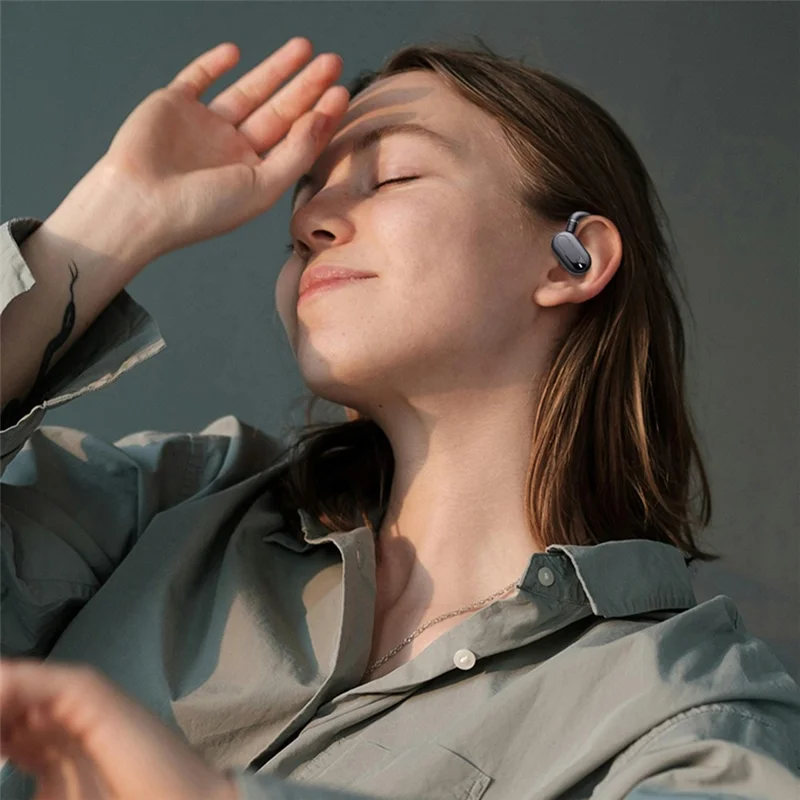 Беспроводные наушники-вкладыши с открытым ухом, совместимые с Bluetooth 5.4, для занятий спортом на улице, стереозвук - Черный