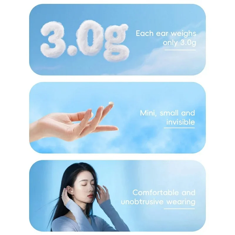 MY001 Sleep TWS Bluetooth-Compatible Earbuds In-Ear Music Earphones with Digital Display Charging Case - Nude