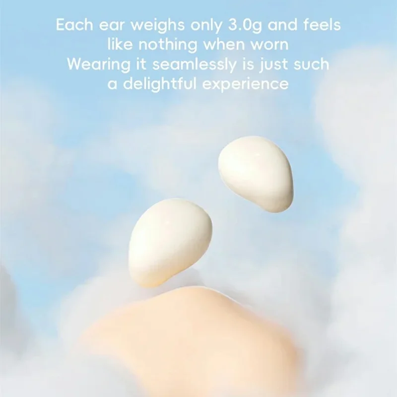 MY001 Sleep TWS Bluetooth-Compatible Earbuds In-Ear Music Earphones with Digital Display Charging Case - Nude