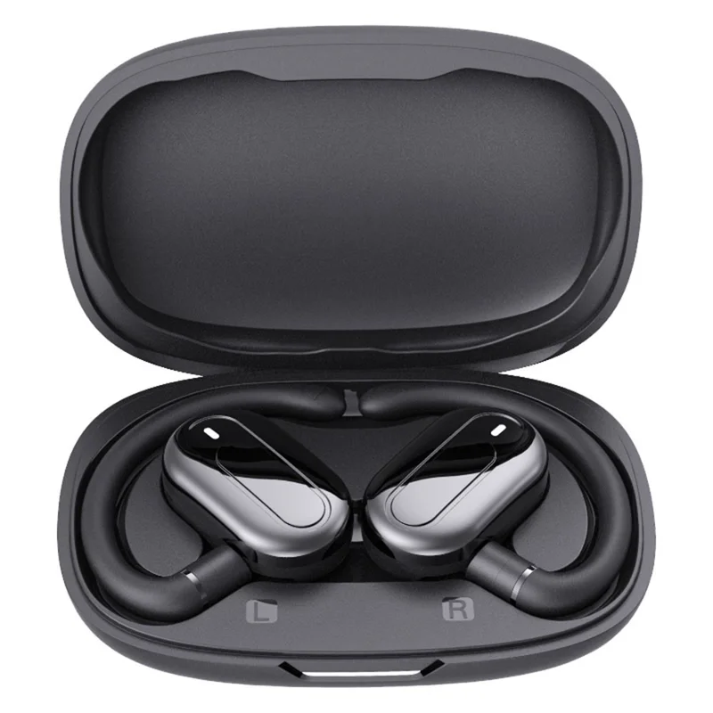 BT 5.4 AI Smart Translator Earbuds Open Ear Design Multi-Angle Adjustable Language Translation - Black