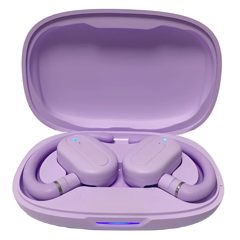 BT 5.4 AI Smart Translator Earbuds Open Ear Design Multi-Angle Adjustable Language Translation - Purple