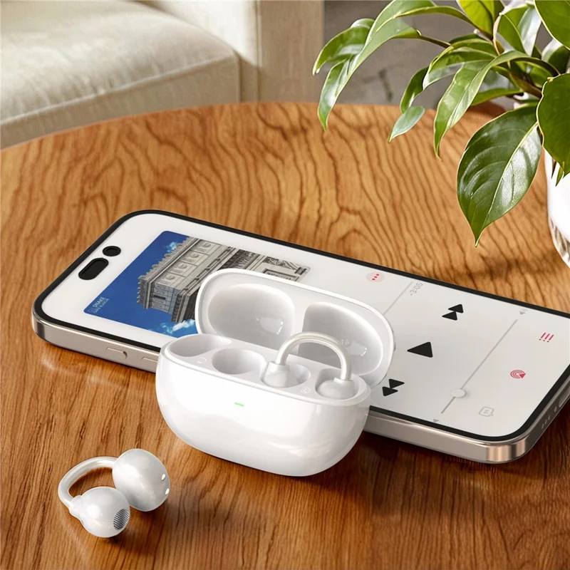 WIWU Ai301 AI Multilingual Translation Bluetooth-compatible Earphones IPX4 Waterproof Clip-on Headphones - White