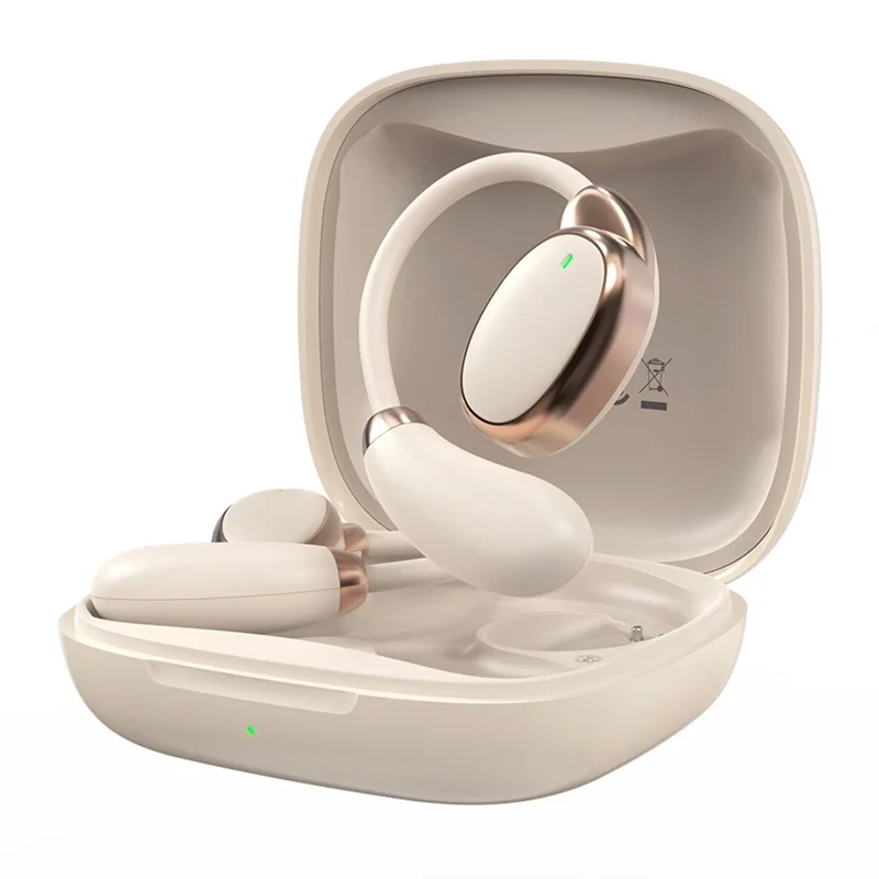 WIWU T30 Cuffie wireless a conduzione ossea con gancio auricolare, Bluetooth, colore bianco