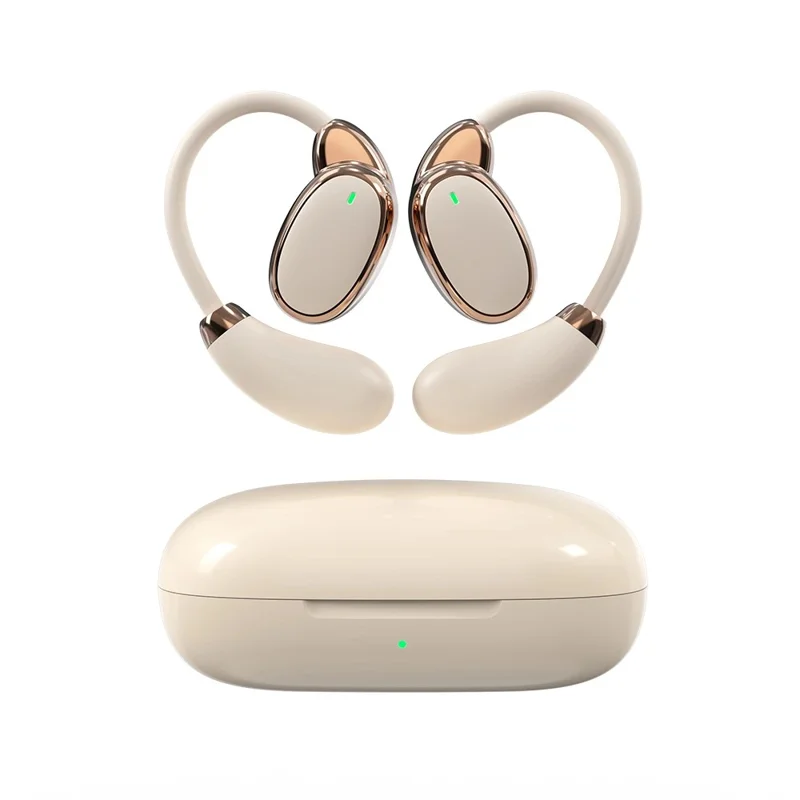 WIWU T30 Cuffie wireless a conduzione ossea con gancio auricolare, Bluetooth, colore bianco