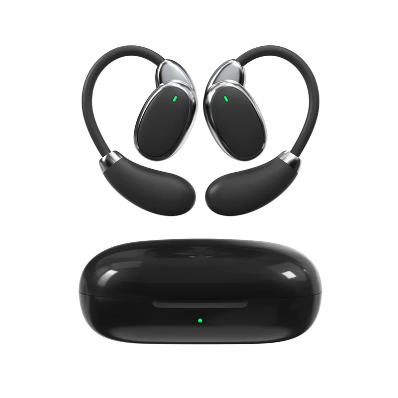 WIWU T30 Open Ear Bluetooth-compatible Earphones Ear Hook Bone Conduction Wireless Headphones - Black